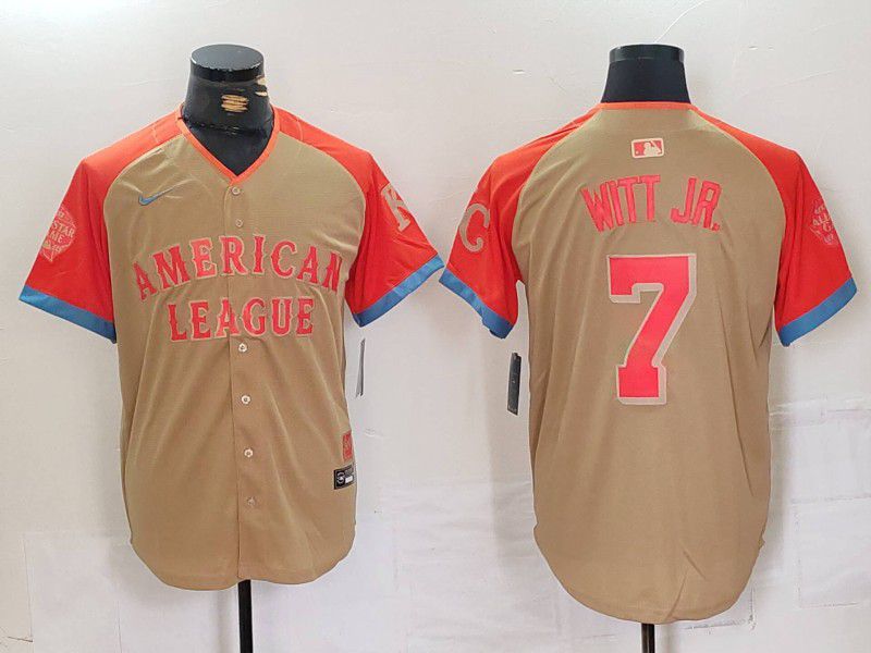 Men Kansas City Royals #7 Witt jr Orange All star 2024 Nike MLB Jersey style 1->cincinnati reds->MLB Jersey